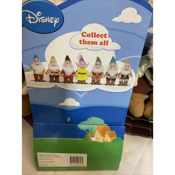 6 Walt Disney Snow White Seven Dwarfs Stuffed‎ Plush NEW On Card 11 Inch - Picture 8 of 8